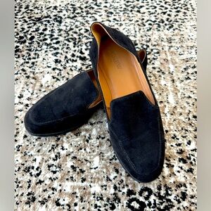 Gorgeous J Crew black suede loafers size 8